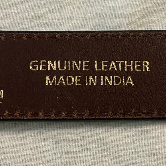 New Western American Bison Leather Belt 30-32 India Embroidered Cowboy Native - Picture 7 of 9